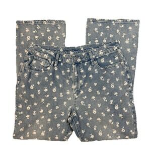 Old Navy Boho High Rise Flare Plus Size 20 Floral Print Light Wash Denim Jeans